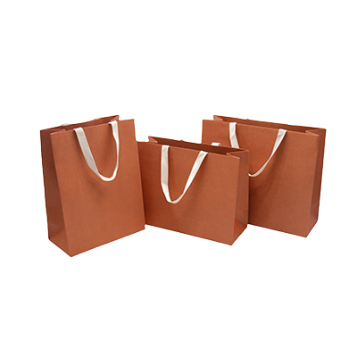 Sacs luxe terracotta poignées coton - 3 formats