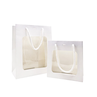 Sacs pelliculés blanc mat avec fenêtre - 2 formats